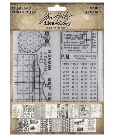 Tim Holtz Idea-ology Collage Paper Archives (30 pezzi)