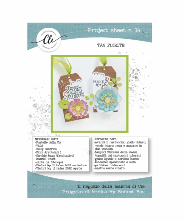 IL NEGOZIO DELLA MAMMA DI CLE -PROJECT SHEET 14  TAG FIORITE DI MONICA MY BONNET BEE