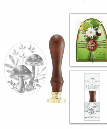 SPELLBINDERS FOREST MUSHROOMS WAX SEAL STAMP FROM THE SEALED 3D BOTANICAL COLLECTION