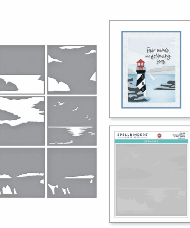 SPELLBINDERS UNCHARTED WATERS STENCIL FROM THE FAIR WINDS COLLECTION BY DAWN WOLESLAGLE
