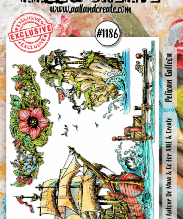 Aall and Create Stamp Set A6 Pelican Galleon -1186