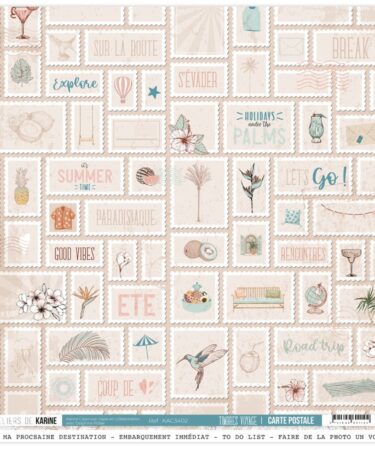 Les Ateliers de Karine - Collezione Carte Postale - Carte Postale 2 - Timbres voyage