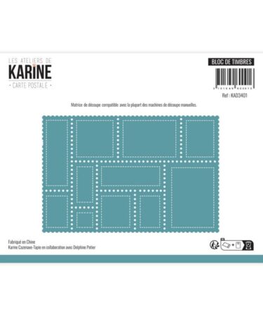 Les Ateliers de Karine - Collezione Carte Postale Dies -Bloc de Timbres