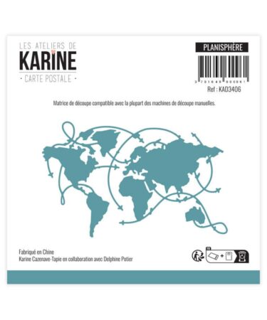 Les Ateliers de Karine - Collezione Carte Postale  - Dies Planisphère