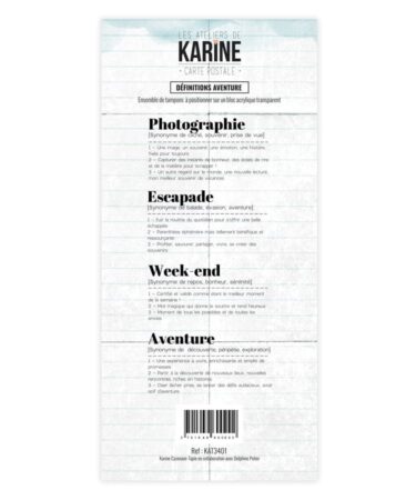 Les Ateliers de Karine - Collezione Carte Postale - Tampon clear- Définitions Aventure