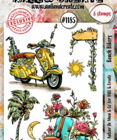Aall and Create Stamp Set A6 Beach Bikers - 1185