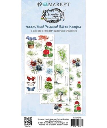 49 and MARKET - Collezione Summer Porch - Rub-on Transfer Set - BOTANICAL