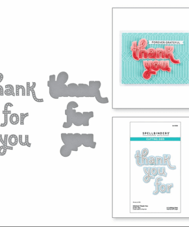 Spellbinders - Stitched Thank You & For You Etched Dies