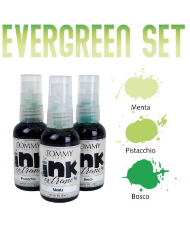 TOMMY ART - Evergreen set - 3 ink extreme 50ml - Menta - Pistacchio - Bosco