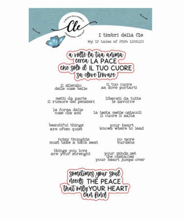 IL NEGOZIO DELLA MAMMA DI CLE - I TIMBRI DELLA CLE – MY 12 TALES OF 2024 -LUGLIO- TIMBRO + FUSTELLE COORDINATE