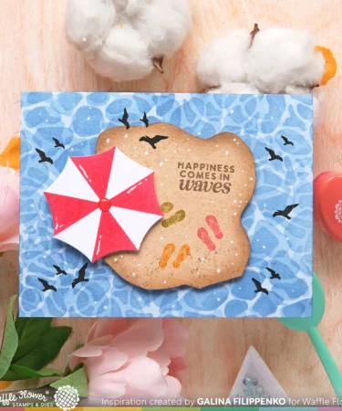 Alternative view of WAFFLE FLOWER - Sea Foam Stencil