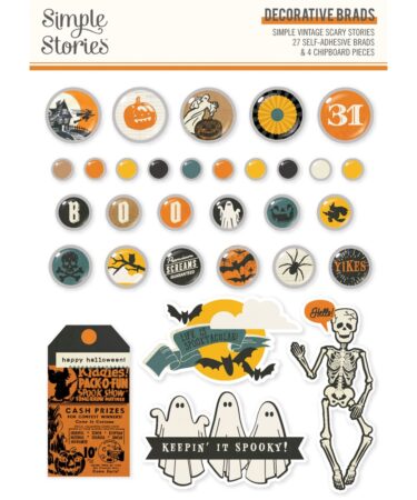 SIMPLE STORIES - Collezione SIMPLE VINTAGE SCARY STORIES - Decorative Brads