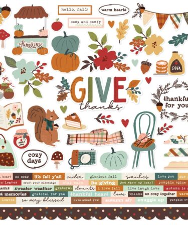 SIMPLE STORIES - Collezione  CIDER AND DONUTS - CARDSTOCK STICKERS