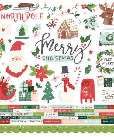 SIMPLE STORIES - Collezione  SANTAS VILLAGE -Cardstock Stickers