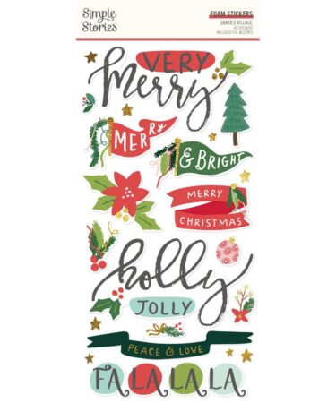 SIMPLE STORIES - Collezione  SANTAS VILLAGE -Foam Stickers