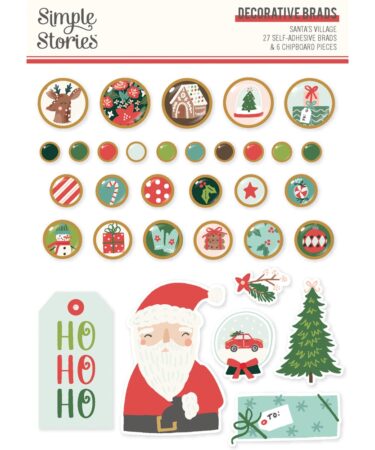 SIMPLE STORIES - Collezione  SANTAS VILLAGE -Decorative Brads