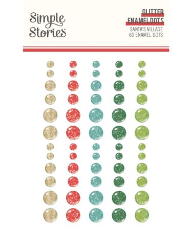 SIMPLE STORIES - Collezione  SANTAS VILLAGE -Glitter Enamel Dots
