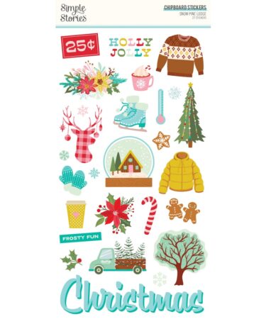SIMPLE STORIES - Collezione SNOW PINE LODGE - 6x12 Chipboard