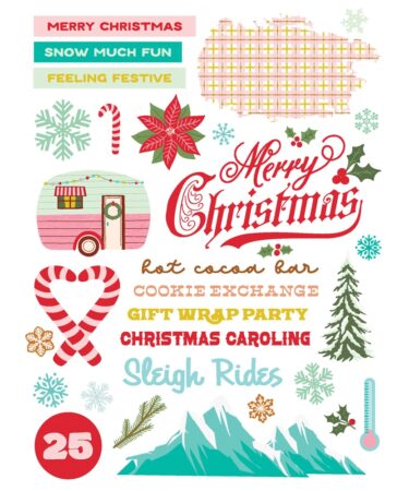 SIMPLE STORIES - Collezione SNOW PINE LODGE -  Rub Ons