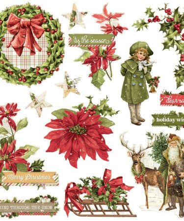 Alternative view of SIMPLE STORIES - Collezione SIMPLE VINTAGE YULETIDE - Chipboard Clusters