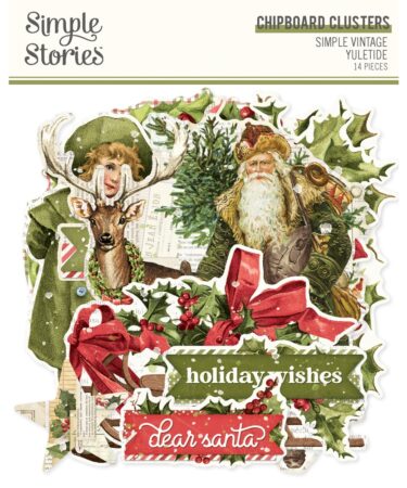 SIMPLE STORIES - Collezione SIMPLE VINTAGE YULETIDE - Chipboard Clusters