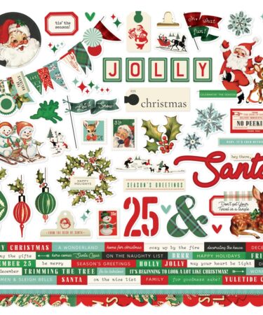 SIMPLE STORIES - Collezione  SIMPLE VINTAGE HOLLY JOLLY - Cardstock Stickers