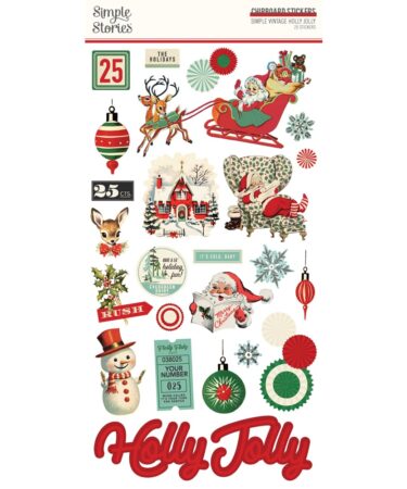 SIMPLE STORIES - Collezione  SIMPLE VINTAGE HOLLY JOLLY - 6x12 Chipboard
