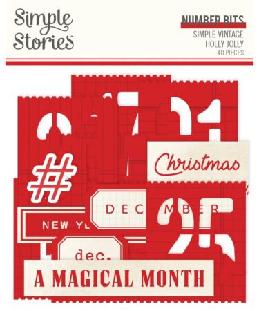 SIMPLE STORIES - Collezione  SIMPLE VINTAGE HOLLY JOLLY - Number Bits & Pieces
