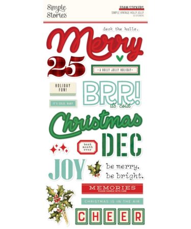 SIMPLE STORIES - Collezione  SIMPLE VINTAGE HOLLY JOLLY - Foam Stickers