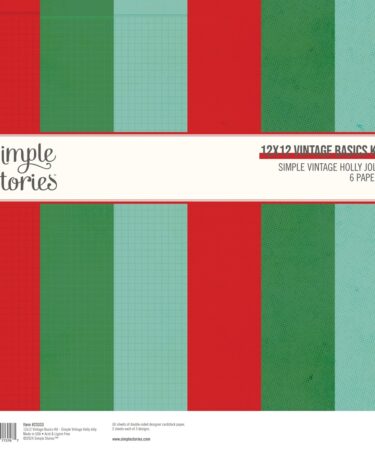 SIMPLE STORIES - Collezione  SIMPLE VINTAGE HOLLY JOLLY - 12X12 VINTAGE BASICS KIT