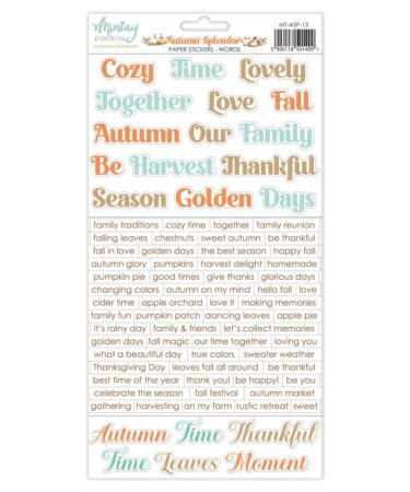 MINTAY- COLLEZIONE AUTUMN SPLENDOR - Paper Stickers - Words (6"x12")