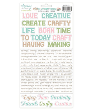 MINTAY - COLLEZIONE IN MY CRAFTROOM -Paper Stickers - Words (6"x12")