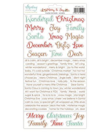 MINTAY - COLLEZIONE MERRY & JOY -  Paper Stickers - Words (6"x12")