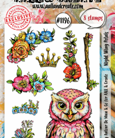 AALL & CREATE - #1196 - A6 Stamp Set - Night Wing Petals