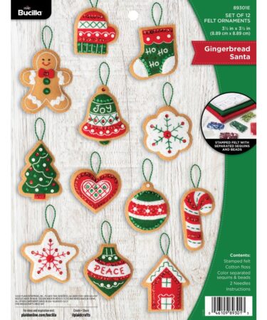 Bucilla Felt Ornaments Applique Kit Set Of 12