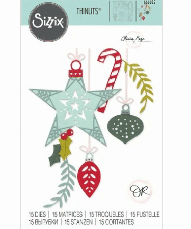 SIZZIX -Thinlits Die by Olivia Rose Festive Decorations (15pcs)