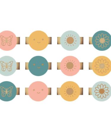 We R Charm Stapler Charm 12/Pkg - Multicolor Round With Design