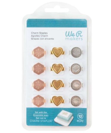 We R Charm Stapler Charm 12/Pkg - Metallic Multi Shape