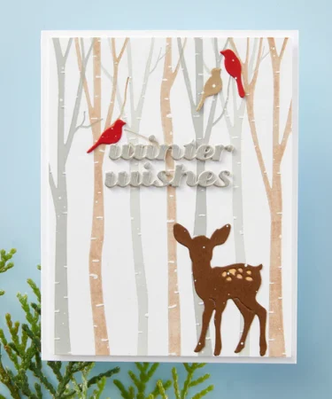 Alternative view of SPELLBINDERS - Birch Trees Registration Press Plates & Die