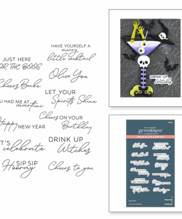 SPELLBINDERS - Cheers Sentiments Press Plate & Die Set