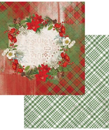 49 and Market - Collezione Evergreen Season - Double-Sided Cardstock 12"X12" -Ceremonious Poinsettias