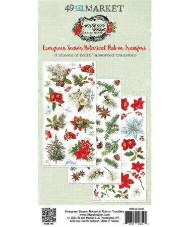 49 and Market - Collezione Evergreen Season -  Rub-On Transfer Set - Botanical