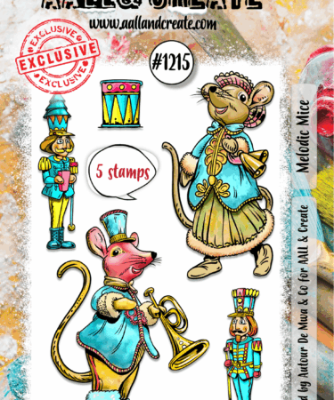 AALL & CREATE - ##1215 - A7 Stamp Set - Melodic Mice