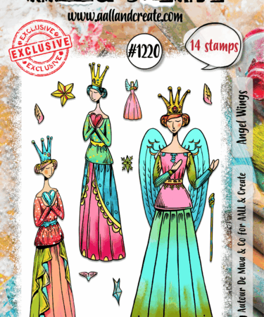 AALL & CREATE - #1220 - A6 Stamp Set - Angel Wings