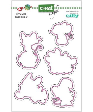 IMPRONTE D'AUTORE -  set di fustelle Happy Mice