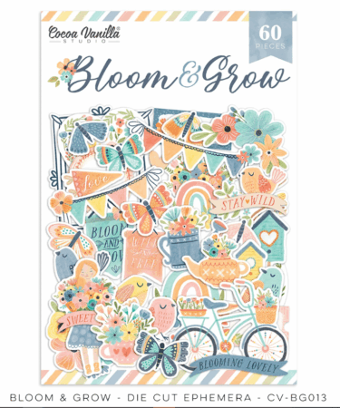 COCOA VANILLA - COLLEZIONE BLOOM & GROW - DIE CUT EPHEMERA