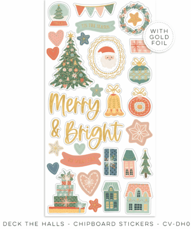 COCOA VANILLA - COLLEZIONE DECK THE HALLS  - CHIPBOARD STICKERS