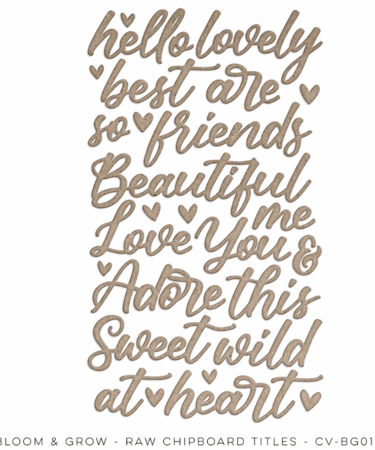 COCOA VANILLA - COLLEZIONE BLOOM & GROW - RAW CHIPBOARD TITLES