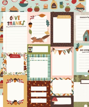 SIMPLE STORIES – Collezione CIDER AND DONUTS – carta pattered 12x12 - Journal Elements