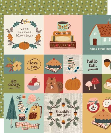 SIMPLE STORIES – Collezione CIDER AND DONUTS – carta pattered 12x12 - 2x2/4x4 Elements